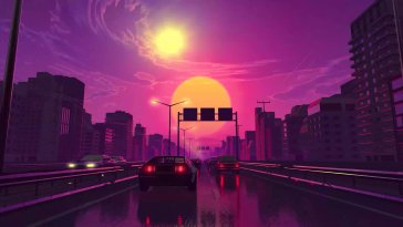 the drive on the road at sunset live wallpaper