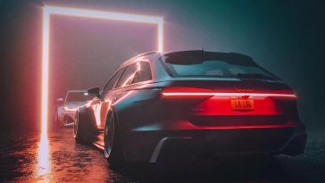 audi rs6 with neon lights live wallpaper