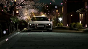 audi r8 parked at night live wallpaper