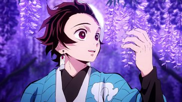 tanjiro in a a wisteria forest (demon slayer) live wallpaper