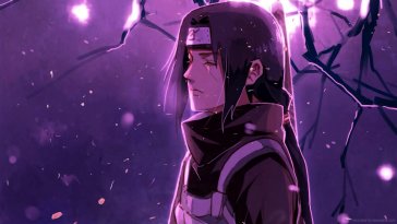 itachi crying in a purple landscape live wallpaper