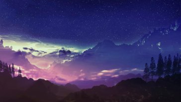 mountain under starry skies live wallpaper