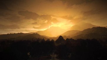 dying light over mountains live wallpaper