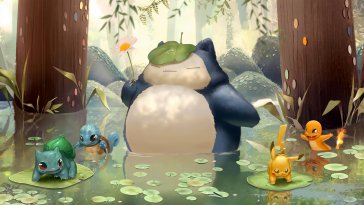snorlax with friends live wallpaper