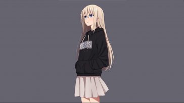 anime girl wearing a hoodie live wallpaper