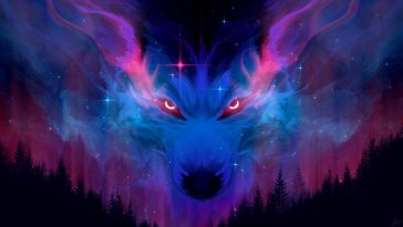 cosmic colorful wolf live wallpaper