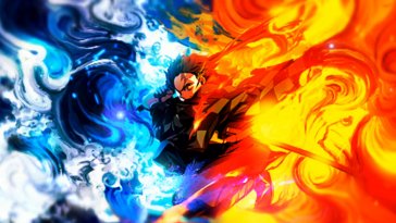 tanjiro mastery of fire and water live wallpaper