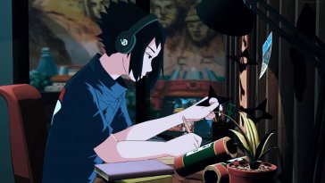 sasuke studying live wallpaper