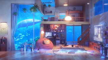 underwater anime room live wallpaper