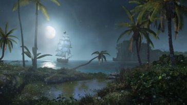 moonlit sailing to the tropic island live wallpaper