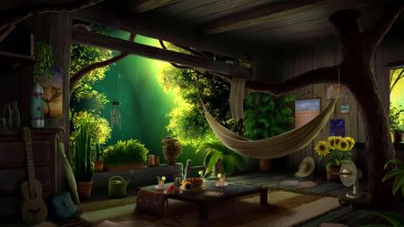 treehouse in summer live wallpaper