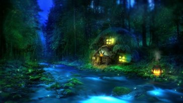 calm night in forest live wallpaper