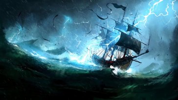 ship sailing through the storm live wallpaper