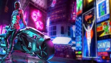 cyberpunk neon biker live wallpaper