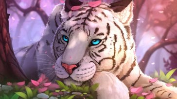 white tiger in forest live wallpaper