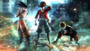 naruto, luffy and son goku in the ruined city live wallpaper