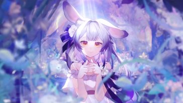 playful anime rabbit girl live wallpaper