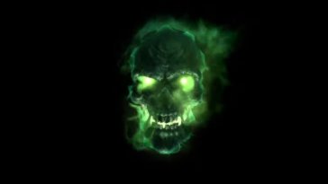 spectral green ghost skull live wallpaper
