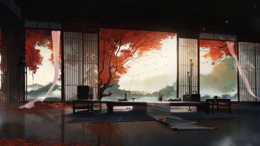 japanese room in autumn live wallpaper