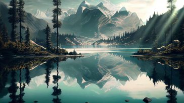 lake and mountain in snow live wallpaper