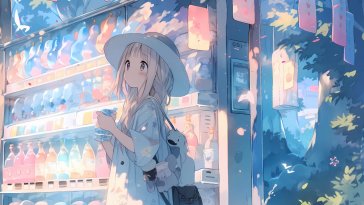 anime girl in cap live wallpaper