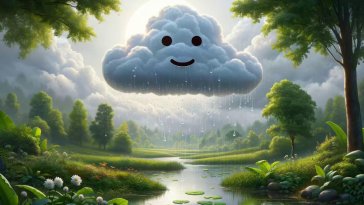 cloud with raindrops live wallpaper