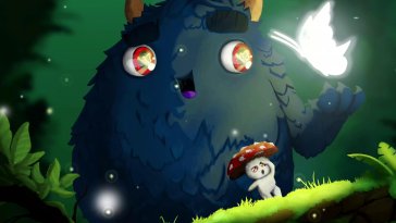 monster and mushroom in forest live wallpaper