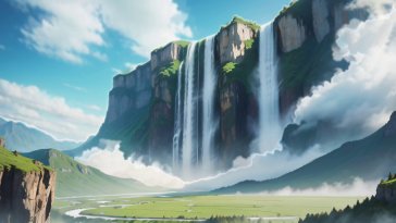 cartoon fantasy waterfalls live wallpaper