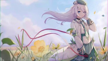 theresa in a flowering meadow live wallpaper
