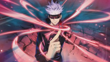 gojo  showing a purple hollow gestures by his palm (jujutsu kaisen) live wallpaper