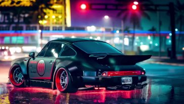 porsche on rainy night live wallpaper