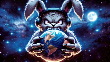 angry bunny in space live wallpaper