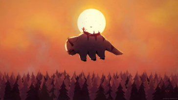 appa flying at sunset live wallpaper