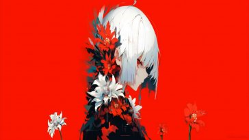 anime girl amidst flowers live wallpaper