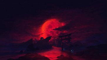 blood-red moon live wallpaper