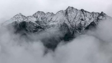 mist-covered mountain live wallpaper