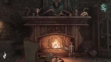 fireplace in slytherin (hogwarts legacy) live wallpaper