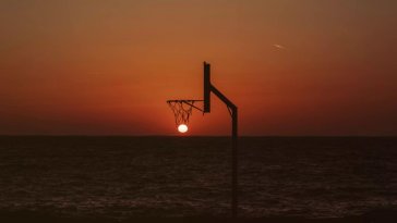 basketball at sunset live wallpaper