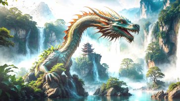 dragon with waterfall live wallpaper