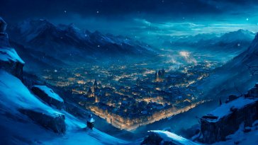 snowy town glow live wallpaper