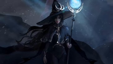 black-clad sorceress live wallpaper