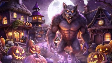 wolf on halloween live wallpaper