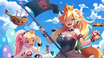 mario world bowsette & junior live wallpaper