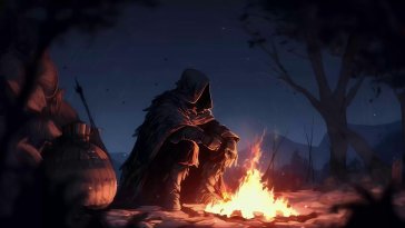 dark souls night campfire live wallpaper