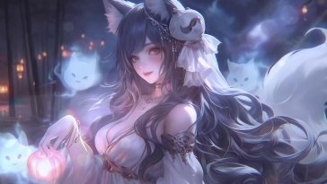 halloween ghost ahri live wallpaper