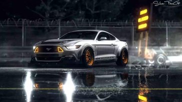 silver ford mustang live wallpaper