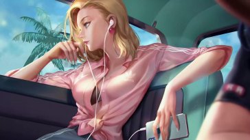 android 18 chilling ride live wallpaper