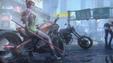 futuristic biker girl live wallpaper