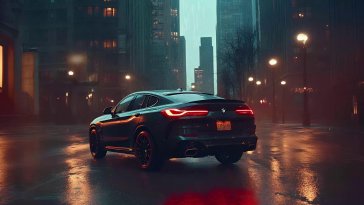 bmw x4 in rainy city live wallpaper