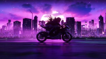bike riding at night live wallpaper